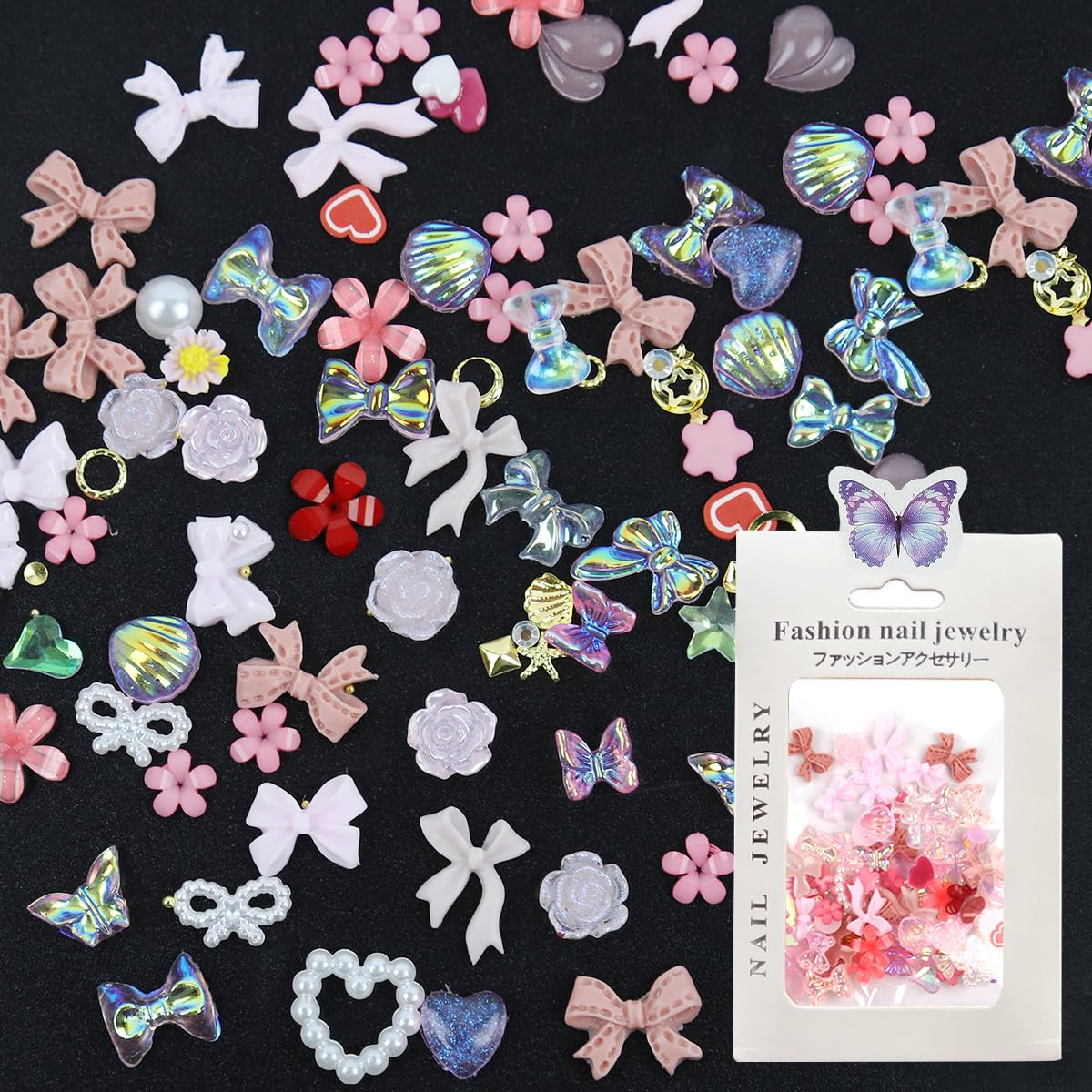 MAYCREATE 3D Flower Nail Charms Heart Star Bow Embellishments Acrylic Nail Gems Charms Mixed AB Resin Rhinestones Pearls Gold Rivets for Manicure DIY Crafts Accessories, Pink MAYCREATE 3D Flower Nail Charms Heart Star Bow Embellishments Acrylic Nail Gems Charms Mixed AB Resin Rhinestones Pearls Gold Rivets for Manicure DIY Crafts Accessories, Pink